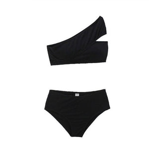 Women Mid Waist Bikini Set Bandeau Swimwear Biquinis Women Two Pieces Swimsuit Sexy Bathing Suit 2022 new