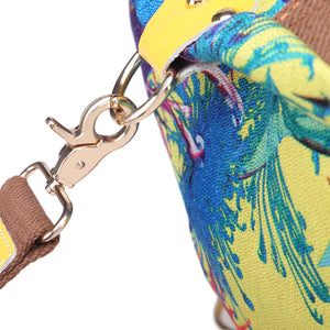 Women Multifunctional Genuine Leather Backpack Travel Casual Canvas Backpack Floral Rucksack Large School Bag For Teen Mochila