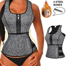 Load image into Gallery viewer, Women Neoprene Waist Trainer Sweat Sauna Suit Waist Cincher Slimming Vest Adjustable Waist Trimmer Belt Tank Top Shapewear