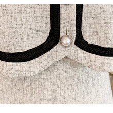 Load image into Gallery viewer, Women New V-Neck Pearl Buckle Hit Color Single Breasted Suit Jacket High Waist Skirt Summer Small Fragrance Two Piece Set Female