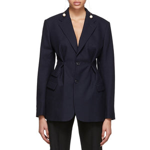 Women Office Wear Suit Blazer 2021 Solid Casual Single Breasted Coat Jacket Long Sleeve Notched Collar Pockets Rose Red Blazers