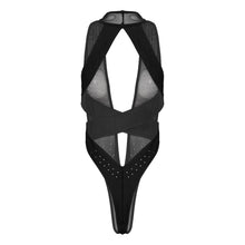 Load image into Gallery viewer, Women One Piece Shiny Rhinestone See Through Mesh Bikini Swimsuit Adult Female Swimming Suit Woman Thong Lingerie Swimwear