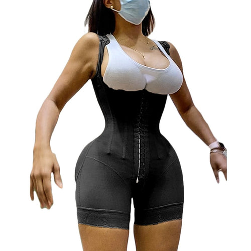 Women  Post-operative Open Bust High Compression Shapewear Waist Trainer Butt Lifter Slimming Corset Skims Fajas Colombianas