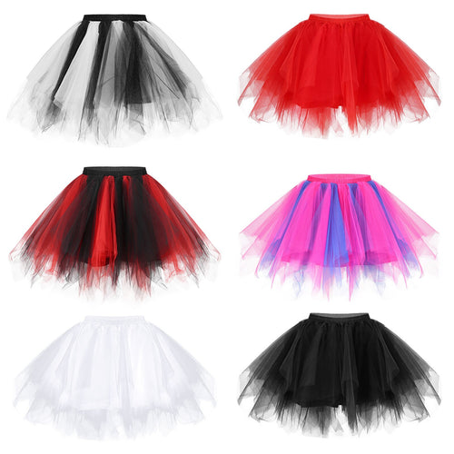Women Princess Midi Fairy Tulle Skirt Ballet Dance Tutu Fluffy Skirts Womens Lolita Petticoat Femme Party Puffy Skirts Adult