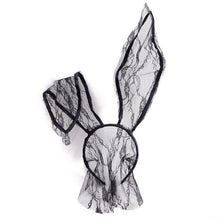 Load image into Gallery viewer, Women Rabbit Ears Sexy Lace Model Hair Band Bunny Veil Fashion Black Hair Accessories Halloween Party Mask Sex Tools