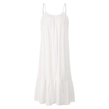 Load image into Gallery viewer, Women Ruffle Dress Summer Spaghetti Straps Beach Dress Sexy Sleeveless Backless Pleated Dress Cute Sweet Vestido Femme 2021 New