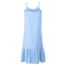 Load image into Gallery viewer, Women Ruffle Dress Summer Spaghetti Straps Beach Dress Sexy Sleeveless Backless Pleated Dress Cute Sweet Vestido Femme 2021 New