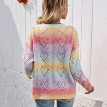 Load image into Gallery viewer, Women&#39;S Autumn And Winter Tops Hollow Stitching Casual Loose Knitting Multicolor Pullover Pullover Sweater