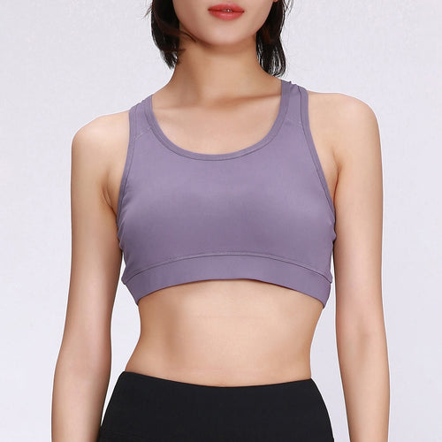 Women'S Racerback Sports Crop Top Padded Push Up High Impact Workout Sportswear Running Female Backless Crop Tops