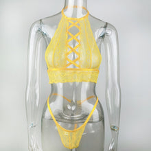 Load image into Gallery viewer, Women Sensual Lingerie Sexy Lingerie Halter Underwear Set Transparent Bra Backless Sex Panties Corset Underwear Set