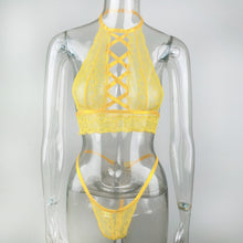 Load image into Gallery viewer, Women Sensual Lingerie Sexy Lingerie Halter Underwear Set Transparent Bra Backless Sex Panties Corset Underwear Set