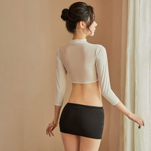 Load image into Gallery viewer, Women Sexy Cosplay Costume Hot Teacher Outfit Erotic Office Uniform Entice Role Play Suit White Top Black Skirt