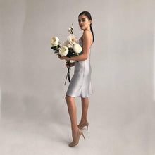 Load image into Gallery viewer, Women Sexy Deep V Neck Satin Dresses Spaghetti Strap Pajamas Party Dress 2020 Elegant Solid Color Female Dress Homewear Vestidos