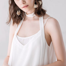 Load image into Gallery viewer, Women Sexy Double V Neck Camisole Casual Sleeveless Bandage Strap Tops Fashion Chiffon Solid Tank Tops 2021 Summer Streetwear