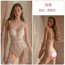 Load image into Gallery viewer, Women Sexy Erotic Underwear Lace V Neck Transparent Mesh Hollow Backless Bandage  Elasticity Corset  Hot Sexy Girl  Bodysuits