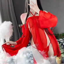 Load image into Gallery viewer, Women Sexy Exotic Lingeries Set Halloween Christmas Cosplay Costume G-string T-Back Antique Nightgowns Red Dress