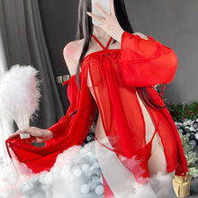 Load image into Gallery viewer, Women Sexy Exotic Lingeries Set Halloween Christmas Cosplay Costume G-string T-Back Antique Nightgowns Red Dress