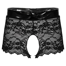 Load image into Gallery viewer, Women Sexy Lingerie Erotic Open Crotch Panties Low Waist Lace Transparent Crotchless Underwear Underpants Lace Sexy Panties