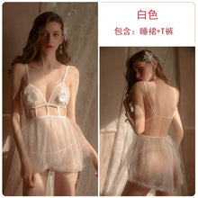 Load image into Gallery viewer, Women Sexy Lingerie Set Porno Sex Sdult Polka Dot Mesh See-through Daisy Skirt Thong Female Erotica Nnightdress Babydoll Dress