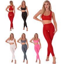 Load image into Gallery viewer, Women Sexy Lingerie Underwear Racer Back Tank Crop Tops High Waist Open Crotch Pants Set Nightwear Underwear Bra Tops Pants Sets