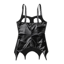 Load image into Gallery viewer, Women Sexy Shiny PVC Patent Leather Sleeveless Bar Club Pole Dance Costume Fetish Faux Leather Gothic Hollow Out Erotic Clothing