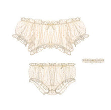 Load image into Gallery viewer, Women Sheer Stars Ultra-thin Gauze Ruffles Off Shoulder Sleeve Tops Shorts Leg Ring Underwear Set Temptation Sexy Pajamas