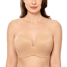 Load image into Gallery viewer, Women Silicone Bands Strapless Bra Seamless Plus Size Support Invisible Slightly Lined Lift Ultimate Plunge