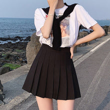 Load image into Gallery viewer, Women Skirt 2021 High Waist Student Pleated Skirts Cute Sweet Girls Dance Mini Skirt