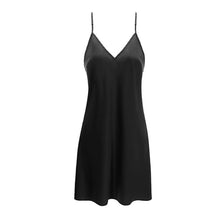 Load image into Gallery viewer, Women Sleepwear Sexy Sleep Dress Solid Deep V Neck  Spaghetti Strap Sleeveless Nightgown  Party Dresses For Summer