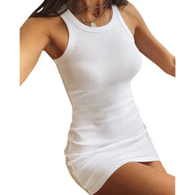Load image into Gallery viewer, Women Sleeveless Bodycon Dress Stretchy Ribbed Sexy Tank Dress Solid Party Nightclub Wrap Female Dress S-2XL