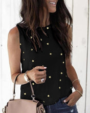 Load image into Gallery viewer, Women Sleeveless T-Shirts 2020 Summer Digital Star Printing O Neck Slim T-shirt Ladies White Top Streetwear Office Camisas Mujer