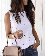 Load image into Gallery viewer, Women Sleeveless T-Shirts 2020 Summer Digital Star Printing O Neck Slim T-shirt Ladies White Top Streetwear Office Camisas Mujer