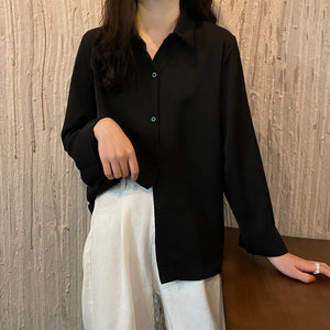 Women Solid Shirt Summer Ladies Casual Cardigans Tops And Shirts Female Korean Long Sleeves Blouses Chic Pocket Shirts