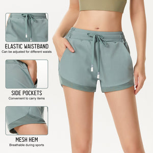 Women Sport Shorts Comfortable Breathable Quick Dry Elastic Waistband High Waist Fitness Gym Workout Running  Short Pants