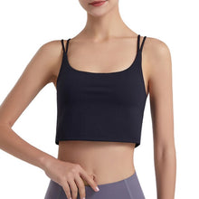Load image into Gallery viewer, Women Sport Tops Soft Comfortable Double-Layer Crossed Spaghetti Wireless Padded Running Gym Yoga Dance Sport Cami Tank Tops