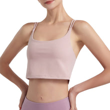 Load image into Gallery viewer, Women Sport Tops Soft Comfortable Double-Layer Crossed Spaghetti Wireless Padded Running Gym Yoga Dance Sport Cami Tank Tops
