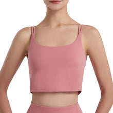 Load image into Gallery viewer, Women Sport Tops Soft Comfortable Double-Layer Crossed Spaghetti Wireless Padded Running Gym Yoga Dance Sport Cami Tank Tops