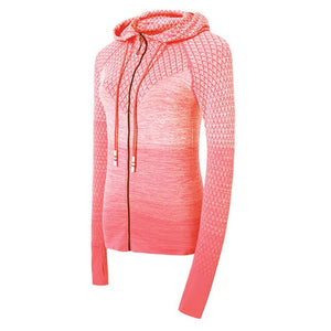 Women Sports Jackets Hooded Raglan Long Sleeve Thumb Holes Lightweight Slim Running Workout Fittness Sweatshirt Gym Activewear