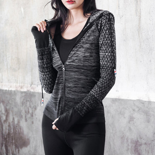 Women Sports Jackets Hooded Raglan Long Sleeve Thumb Holes Lightweight Slim Running Workout Fittness Sweatshirt Gym Activewear