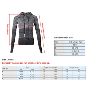 Women Sports Jackets Hooded Raglan Long Sleeve Thumb Holes Lightweight Slim Running Workout Fittness Sweatshirt Gym Activewear