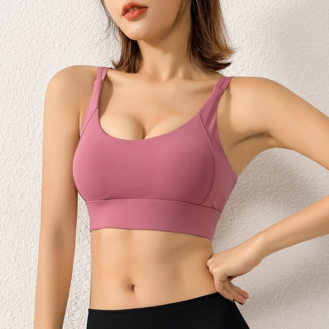 Women Sports Tank Tops Push-up Shockproof Quick Dry Padded Crop-Top Breathable Tank-Top Workout Fitness Running Crop Tops