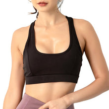 Load image into Gallery viewer, Women Sports Tops Mesh Splicing Basic Tank Tops Shockproof Padded Crop-Top Sleeveless Seamless Fitness Running Crop Camis Top