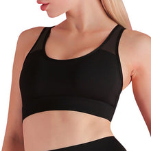 Load image into Gallery viewer, Women Sports Tops  Mesh Splicing Breathable Elastic Removable Pad Bodycon Shakeproof Running Workout Feminino Vest