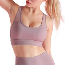 Load image into Gallery viewer, Women Sports Tops  Mesh Splicing Breathable Elastic Removable Pad Bodycon Shakeproof Running Workout Feminino Vest