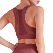 Load image into Gallery viewer, Women Sports Tops  Mesh Splicing Breathable Elastic Removable Pad Bodycon Shakeproof Running Workout Feminino Vest
