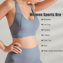 Load image into Gallery viewer, Women Sports Tops Wireless Hollow Out Mesh Racer Back Crop Top Breathable Quick-Dry Tops Fitness Cropped Feminino