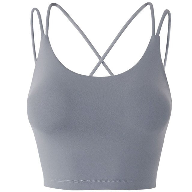 Women Sports Tops Yoga Running Workout Crop Top Fitness Vest Breathable Quik Dry  Padded Non-wire Tank Tops for Gym Home Streets