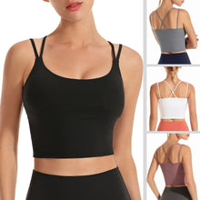 Load image into Gallery viewer, Women Sports Tops Yoga Running Workout Crop Top Fitness Vest Breathable Quik Dry  Padded Non-wire Tank Tops for Gym Home Streets