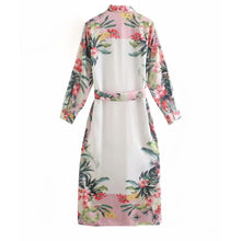 Load image into Gallery viewer, Women Spring Fashion Print With Belt Shirt Midi Dress 2021 Woman Elegant Robe Long Sleeve Button Casual Position floral Dresses