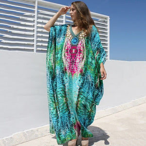 Women Summer Boho Beach Cover Ups Swimwear Feminino Embroidery Blouse Long  Floral Print Camisa Feminina 2021 Dress Outerwear